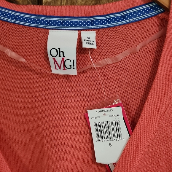 Coral V-Neck Cardigan Sweater - Picture 2 of 4